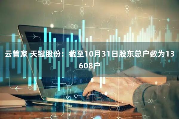 云管家 天键股份：截至10月31日股东总户数为13608户